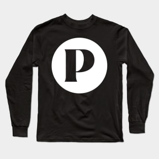 P (Letter Initial Monogram) Long Sleeve T-Shirt